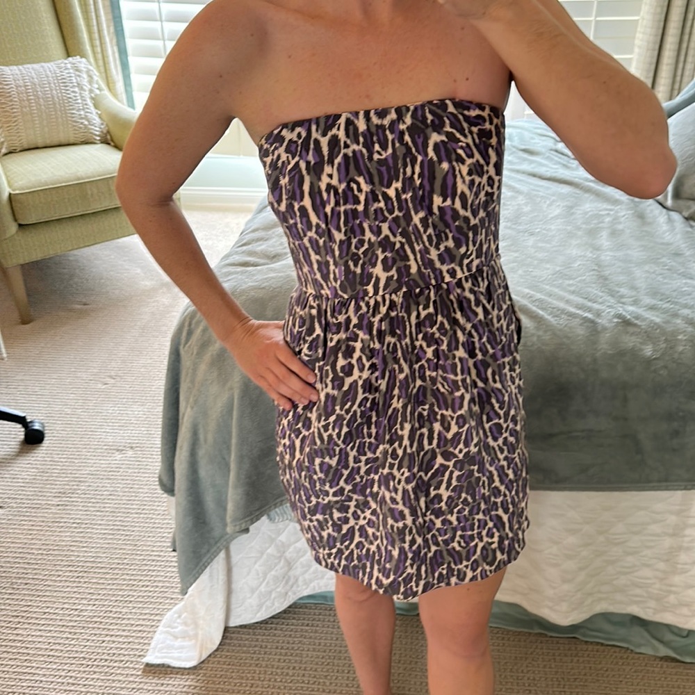 Shoshanna, size 2, purple leopard dress